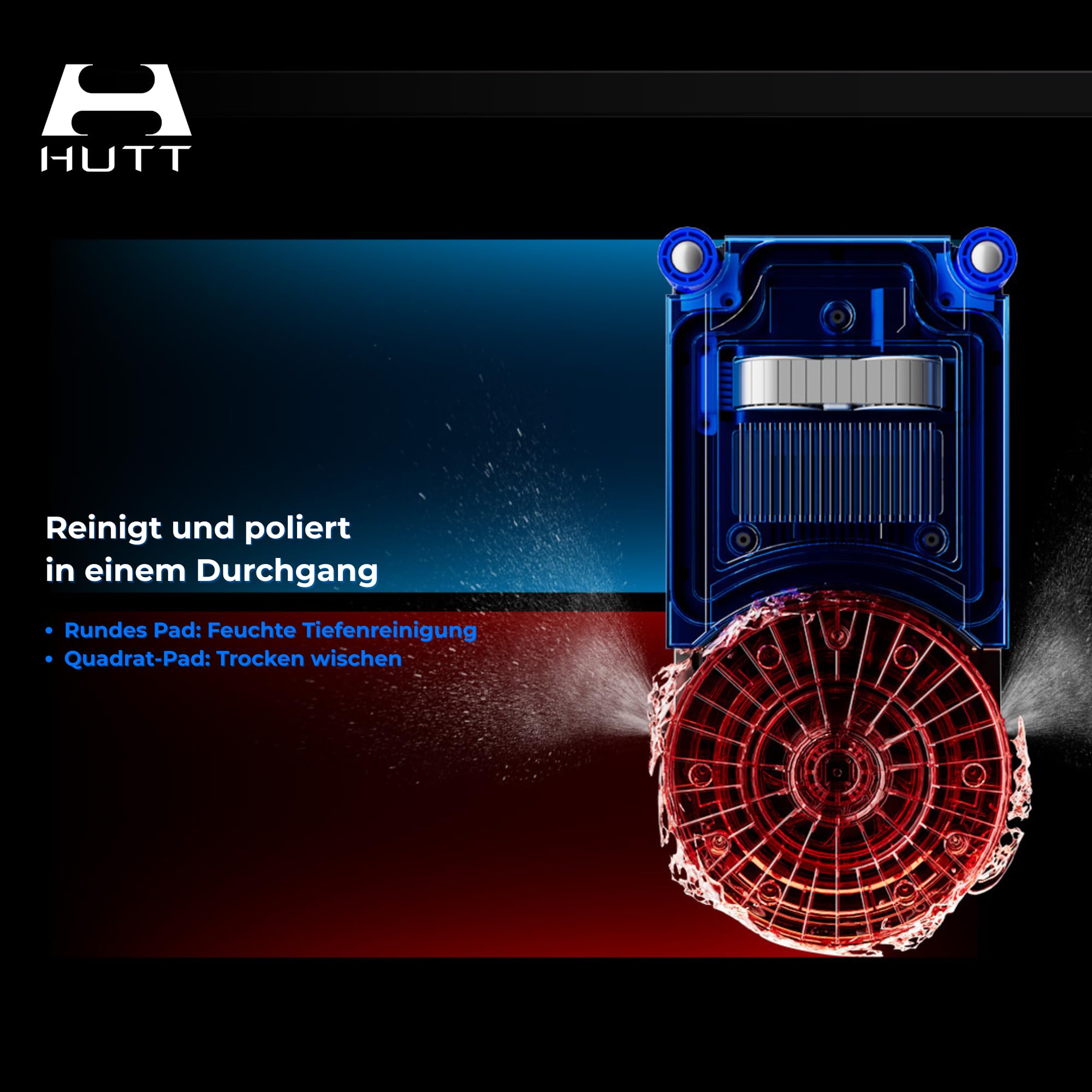 HUTT 10 Fensterputzroboter – Automatischer Fensterreiniger mit intelligenter Routenplanung, 6500Pa Saugleistung & Absturzsicherung – Fensterroboter für Glas, Spiegel, Fliesen & Duschkabinen