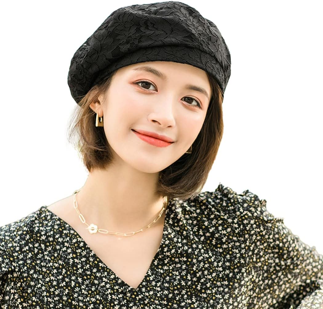 Fashion Soft PU Leather Beret Hat Beanie British Military Berets for Women