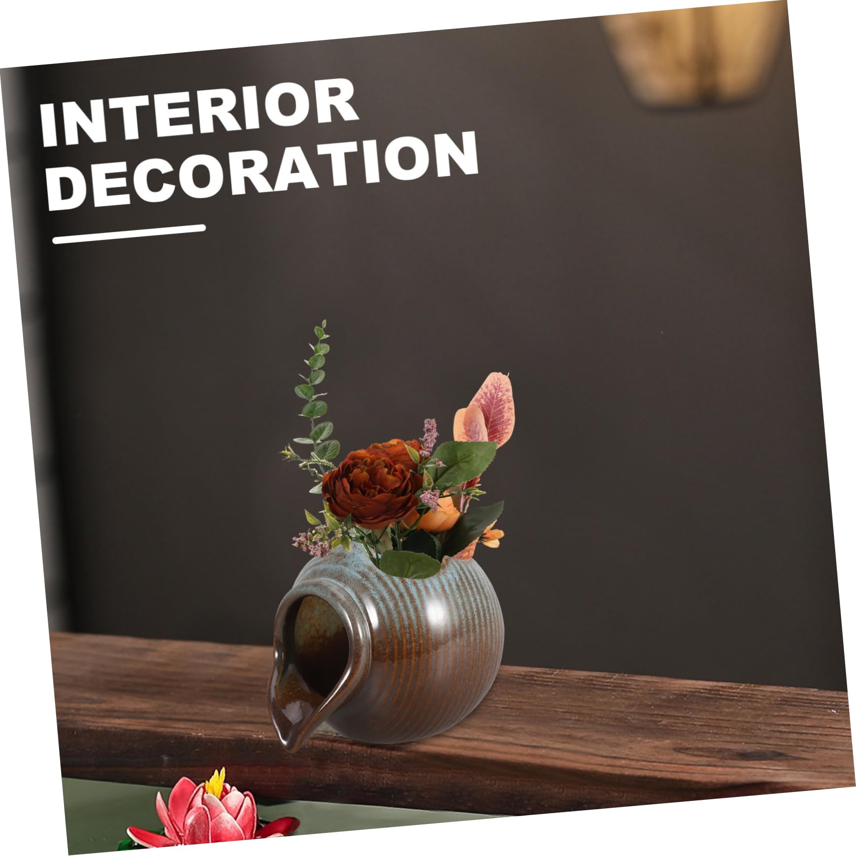 PRETYZOOM Brocca in Ceramica Flusso d'Acqua Circolante per Acquari e Piante Idroponiche, Design Aperto per Fontane Fai-Da-Te e Decorazione Interna