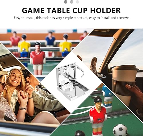 Miniatura 9 de TEHAUX Soporte para vasos de mesa de futbolín, soporte externo para mesa de juegos de fútbol, soporte de bebida fácil de instalar para deportes y