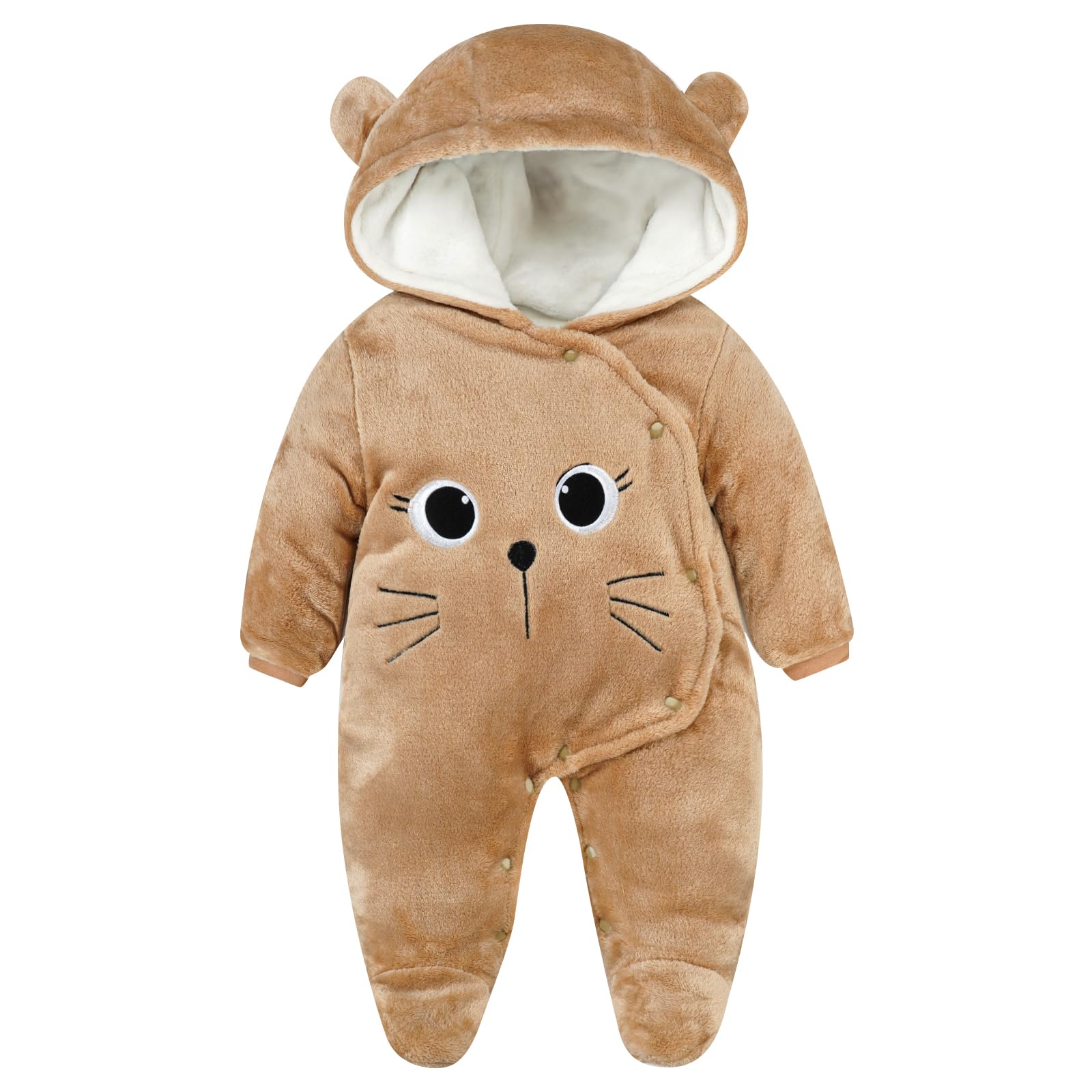 WYTbaby Tute da neve bambino Pile tuta neve Neonato Inverno con Cappuccio Calore Infantile pagliaccetto Tute Neve Outfit per Ragazze Ragazzi