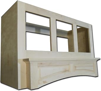 Castlewood Arched Raised Panel Mantel Range Hood Maple, H 30" | W 48" | D 20-3/4" 3 Door Openings