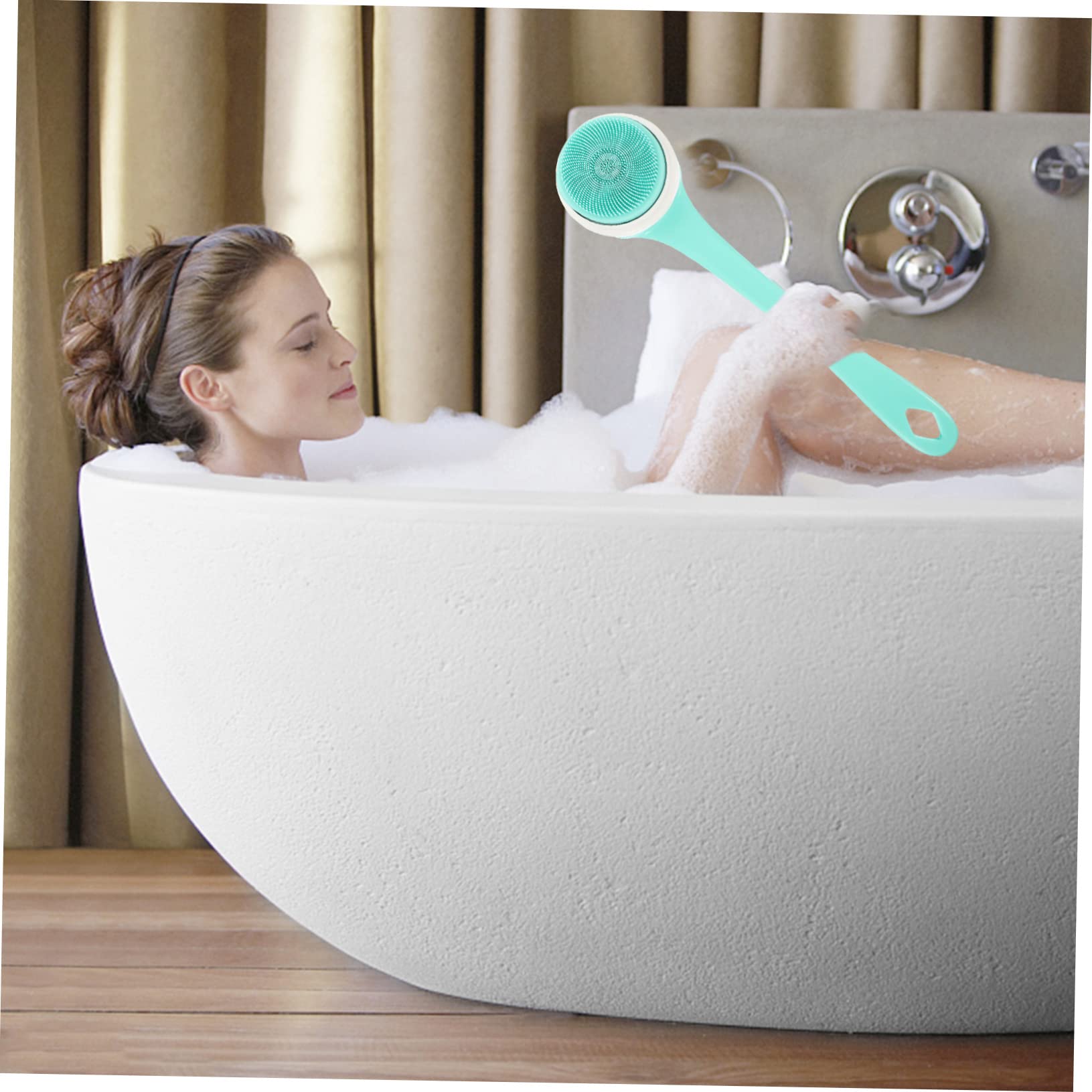 Didiseaon Spazzola Elettrica per Corpo Manico in Silicone per Doccia, Scrub Corpo e Rimozione Pelle Morta, Batteria 1800mah, Design Affidabile Ip67