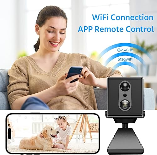 Miniatura 3 de Cámara de seguridad inalámbrica 5G 4K WiFi, mini cámara para el hogar, pequeña cámara de niñera portátil, cámaras de seguridad de video secretas