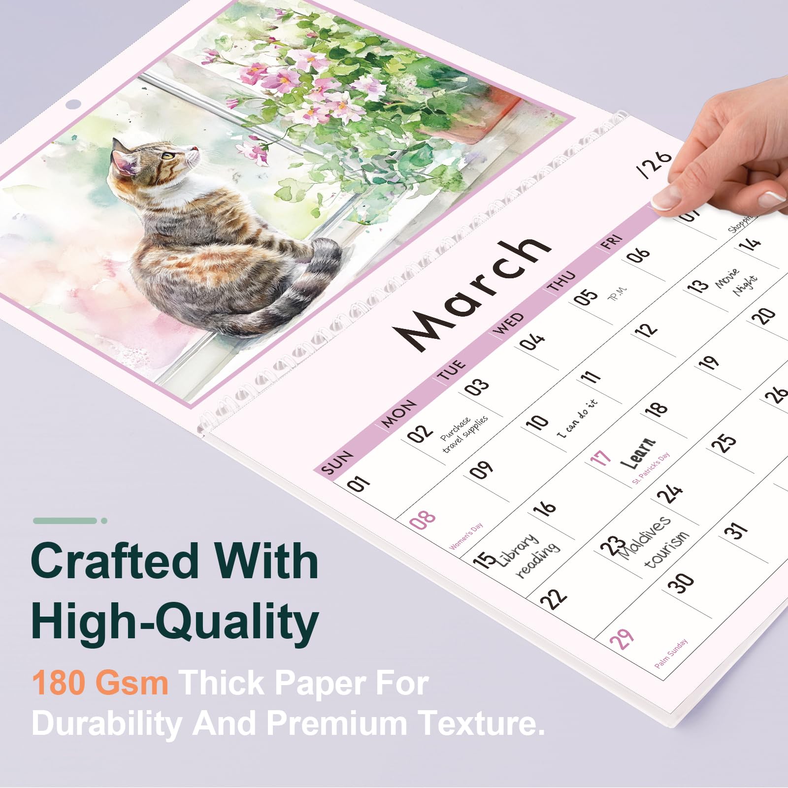 Calendario De Pared 2024, Divertido Calendario De Gato 2024, Enero 2024 A Diciebre De 2024