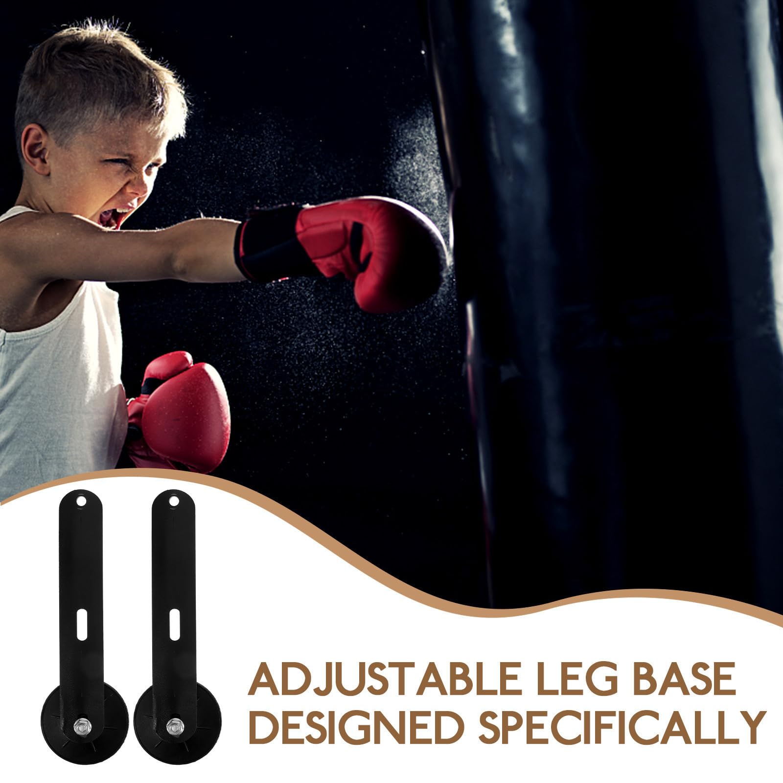 GLEAVI Base para Saco de Boxeo Independiente Ventosa y Patas Retráctiles de PU, Estable y Resistente para Entrenamiento de Artes Marciales en Casa