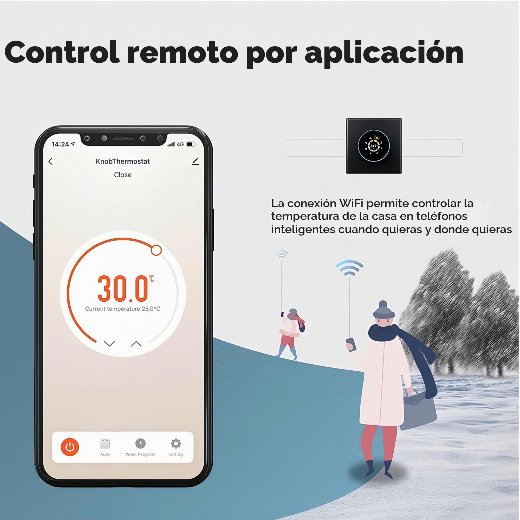 Wi-Fi Termostato - Serie 7000 Termostato Programable | con Pantalla Táctil, Apto para Aire Acondicionado y Calefacción, Compatible con Alexa, Google Home e IFTTT