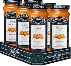 St. Dalfour Orange Fruit Spread 284g – No Added Sugar, 100% Real Fruit, All-Natural Jam Alternative, Vegan, Gluten-Free, Non-GMO, Made in France - Bulk Pack 6 x 284g
