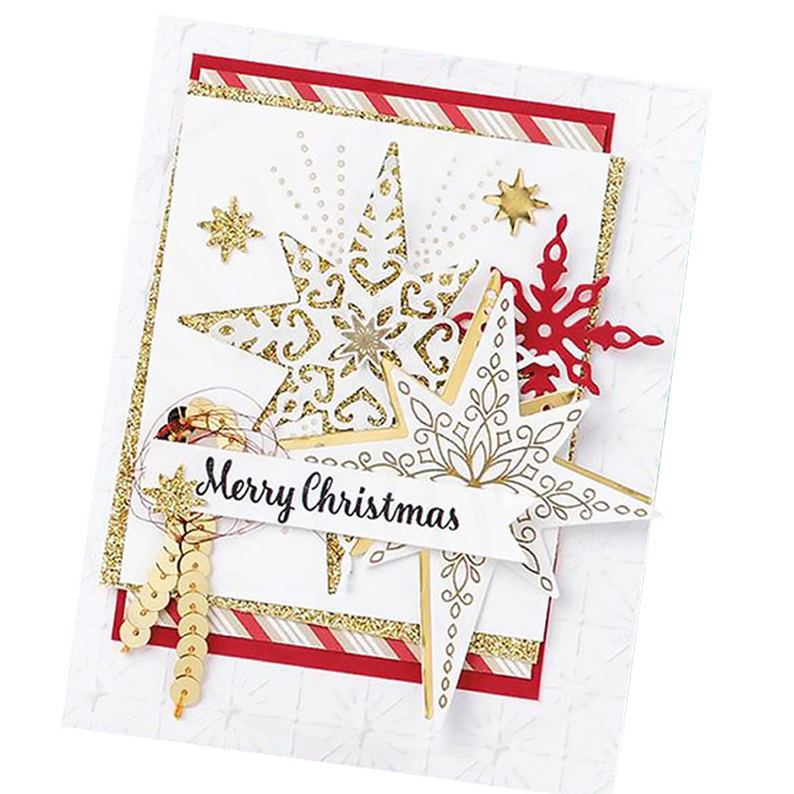 Produktbild von Stanzen Sterne 7 Stück Weihnachten Schneeflocken Stanzformen Metall Weihnachtsbaum Schablone Für DIY Scrapbook Album Papier Karte Stanzen Weihnachten