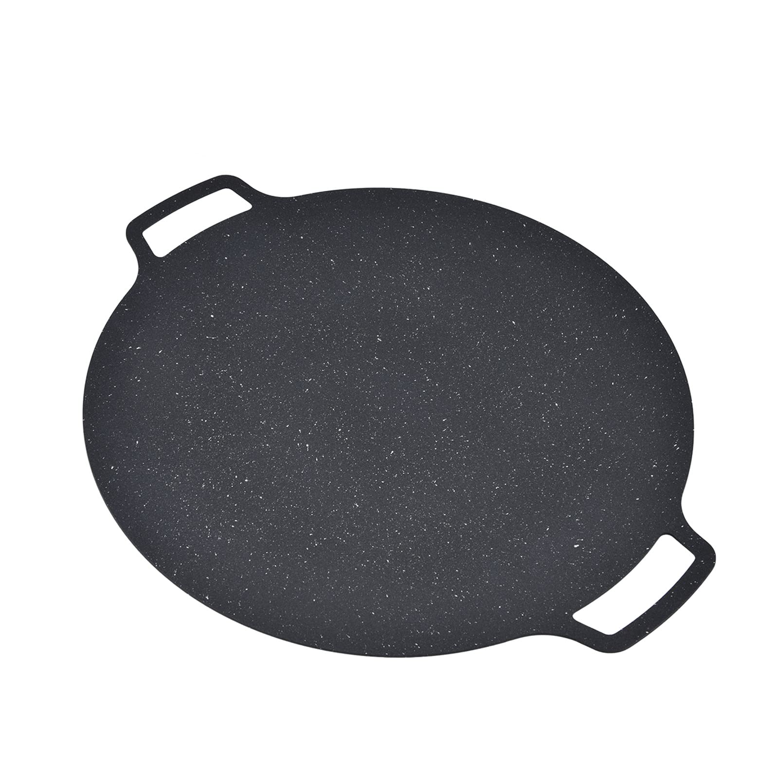 Griglia coreana per barbecue, 36 cm, antiaderente, rotonda, per cucinare in interni ed esterni, perfetta per casa, campeggio, escursionismo, griglia da tavolo nera