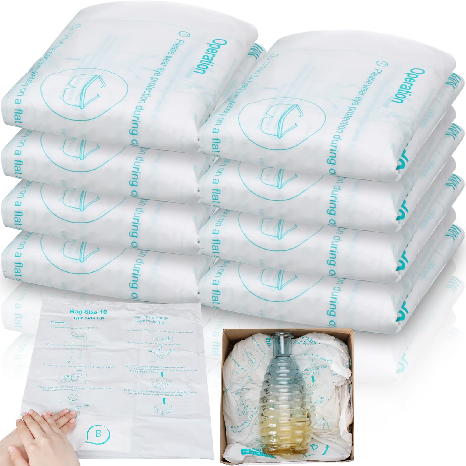 16 Pack 16'' x 14'' Expanding Packing Foam for PC, Electronics, Fragile and Irregular Items, Instant Pack Foam Bag for Shipping, Rapid Expansion, Easy to Use