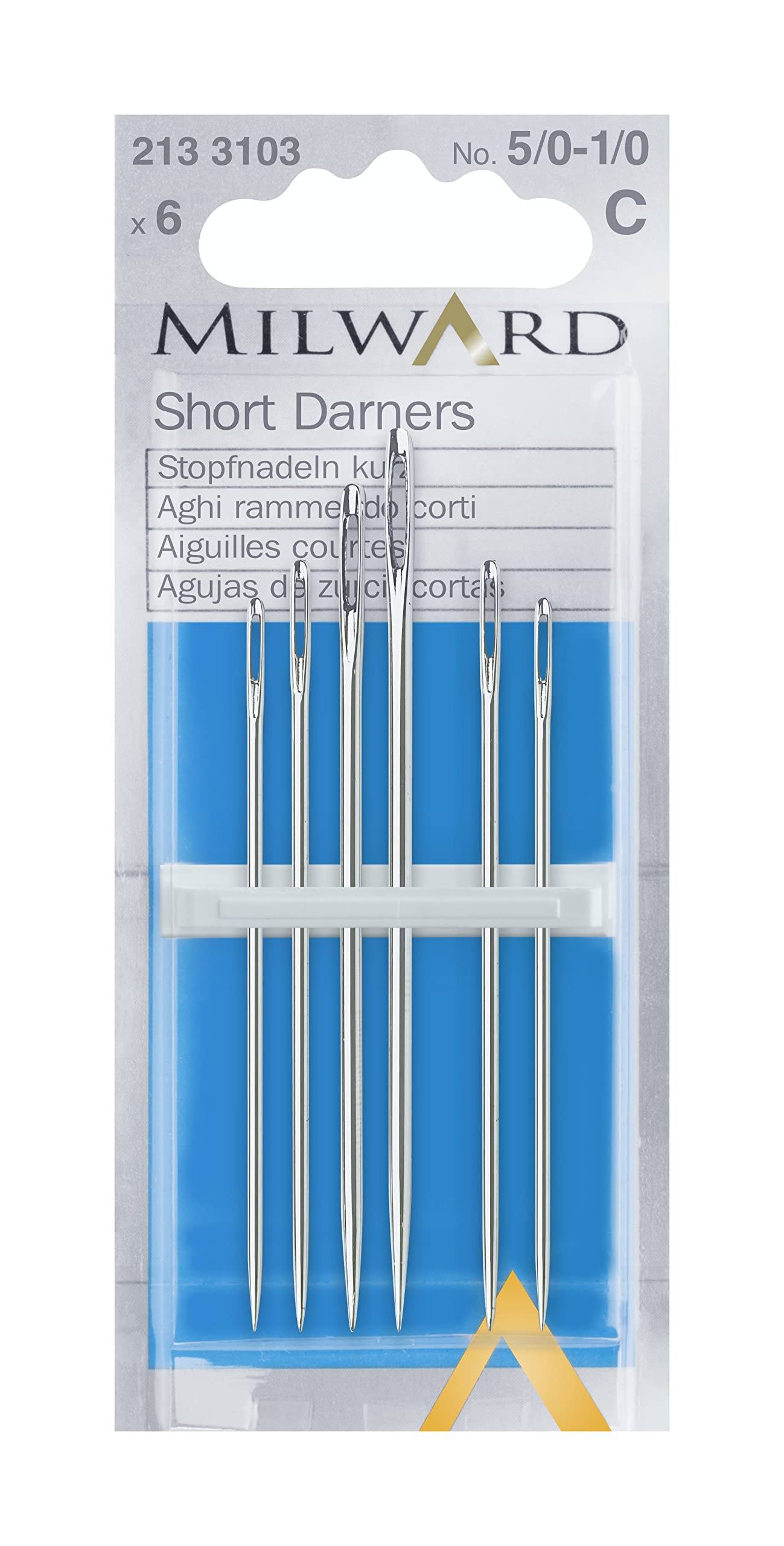 Short Darners Hand Sewing Needles, Nos.5/10-1/0