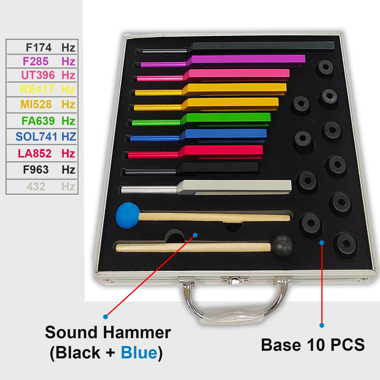 【美品】ソルフェジオ周波数 チューニングフォーク10本セット Amazon | MIMIRACLE Solfeggio チューニングフォークセット - 10本の無