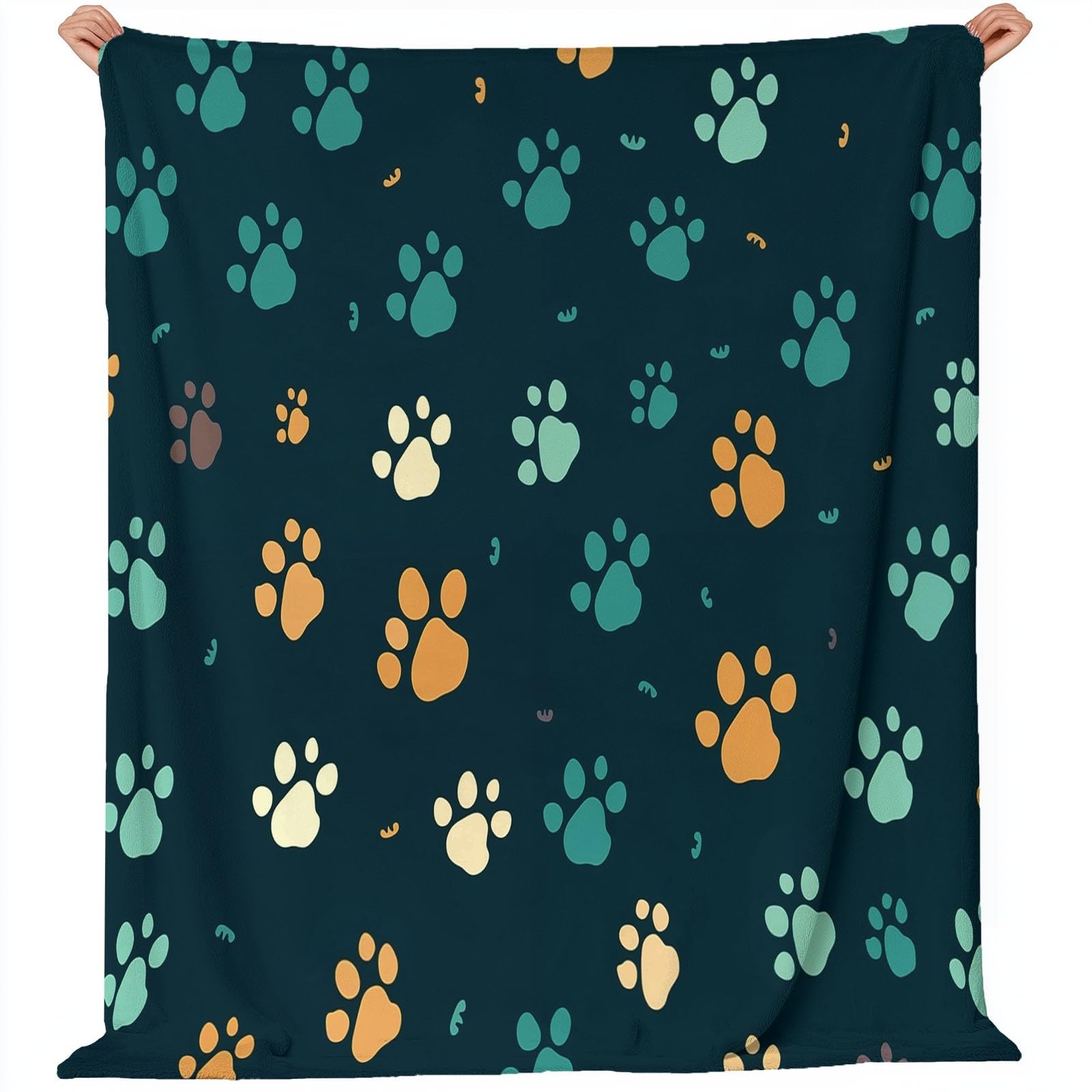 Couverture polaire bleu marine pour lit et canapé XL