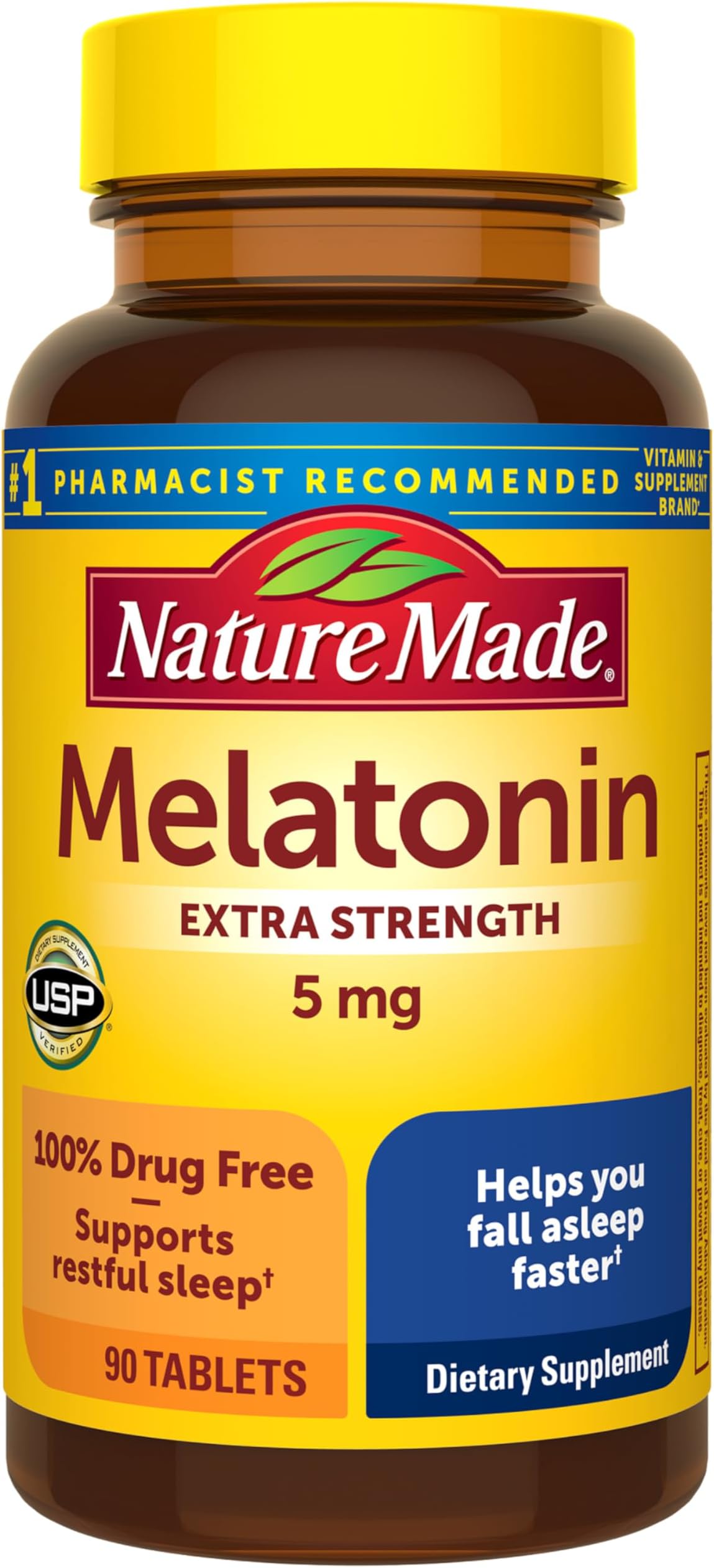 Nature Made Melatonin Tablets, 5 Mg, 90 Count
