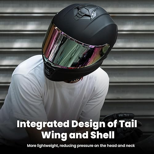 Miniatura 5 de Cascos de motocicleta de cara completa para adultos, hombres y mujeres, ligeros, casco de moto de calle, motociclismo, casco de moto con visera