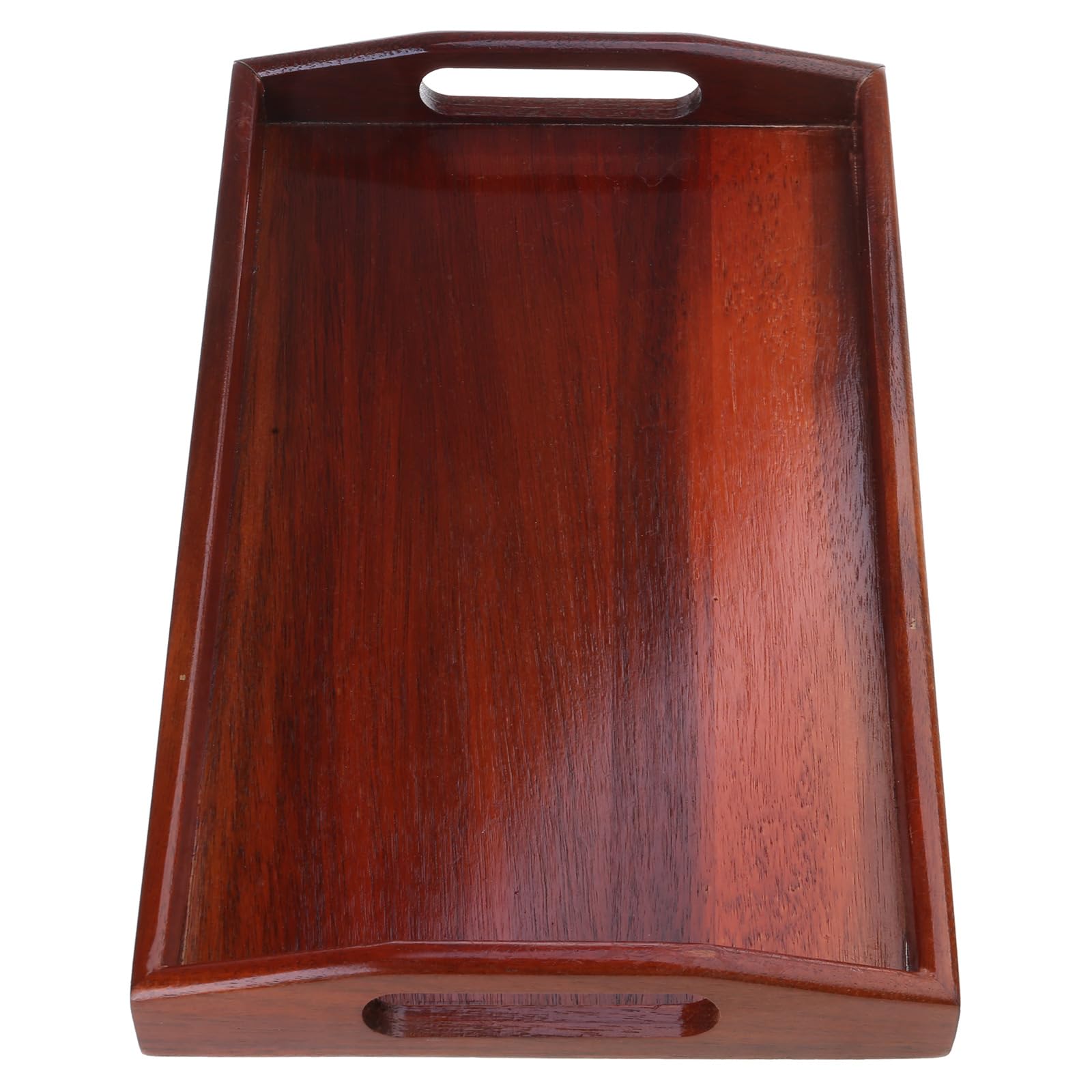 Tsophreniq Stylish Wood Serving Tray for Breakfast and Beverages Rectangle Pallet with Handles Home and Organization Tool Room Service Tray