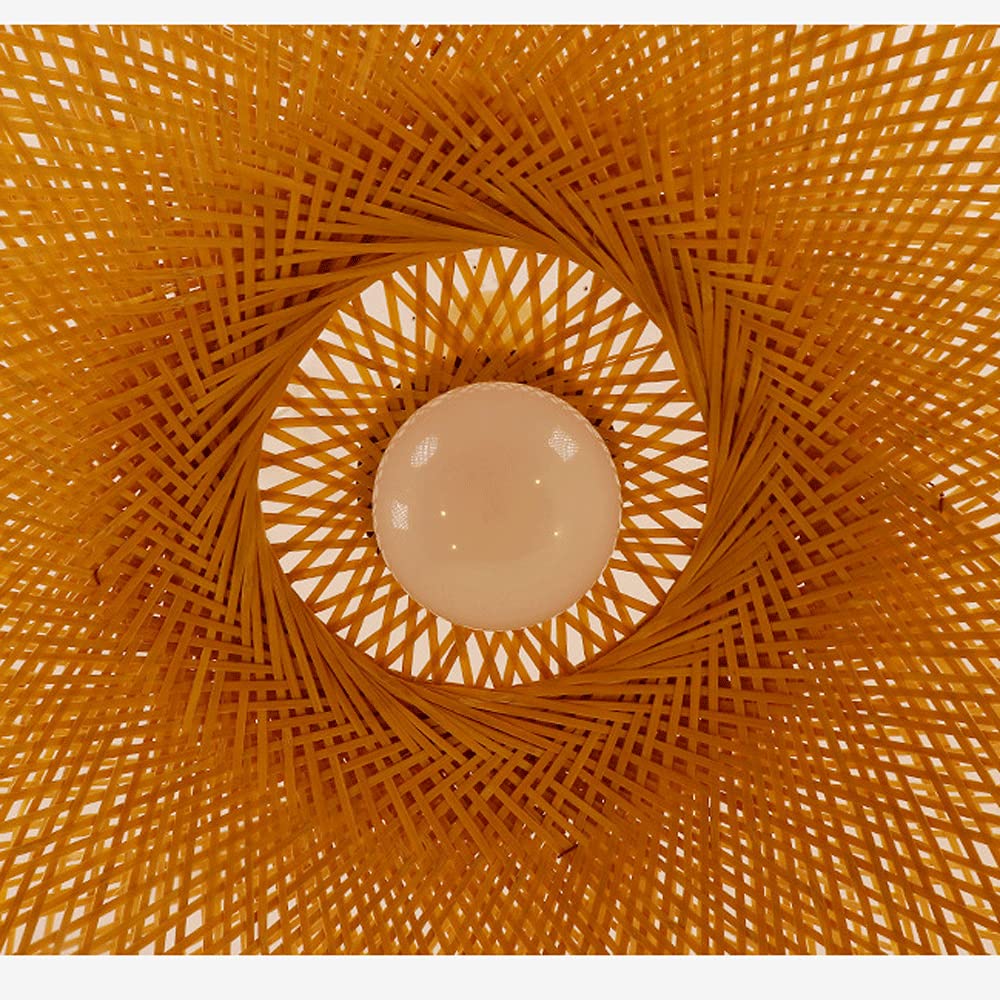 Lámpara Colgante de Techo de Mimbre Tejida a Mano, Retro, Creativa, Redonda, de bambú, E27, para Restaurante Chino, salón de té, casa de Familia, iluminación Decorativa