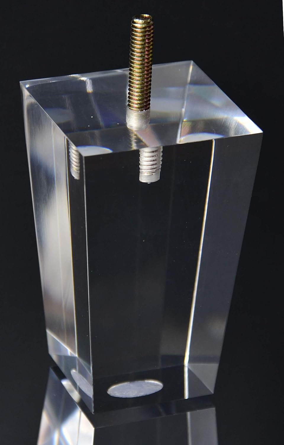 Acrylic Furniture Legs 4 Large Pyramid Square Clear Feet for Sofa Couch Cabinet Vanity Nightstand 4 pc set