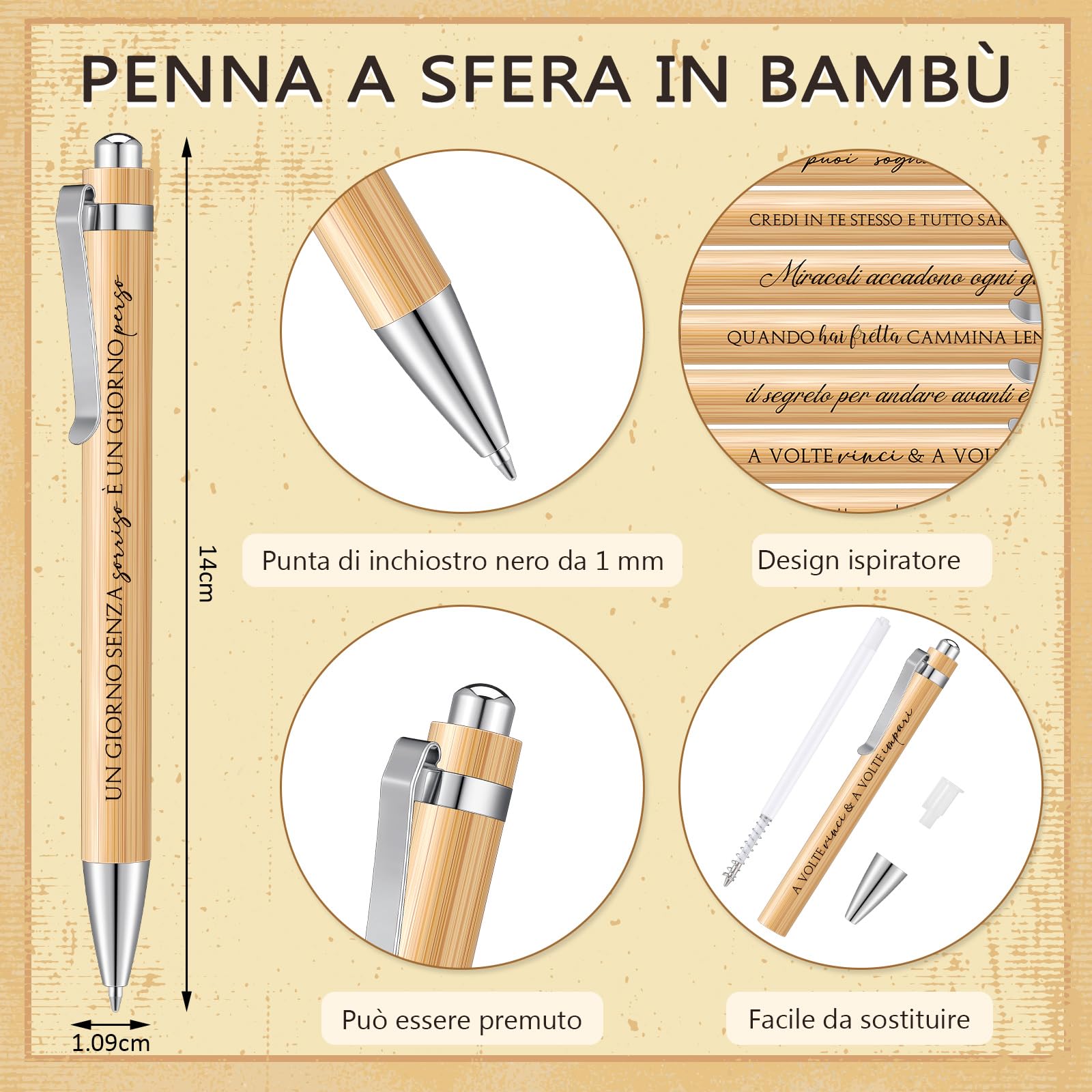 Sinmoe 48 Pezzi Regalo Motivazionale per Colleghi Quaderni Penne con Frasi Italiano