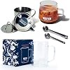Nguyen Coffee Supply - Family-Sized Vietnamese Coffee Brewing Tool Kit with Glass Server, Glass Mug, Coffee Scoop Gift Set, and Stainless Steel 12oz Phin Filter