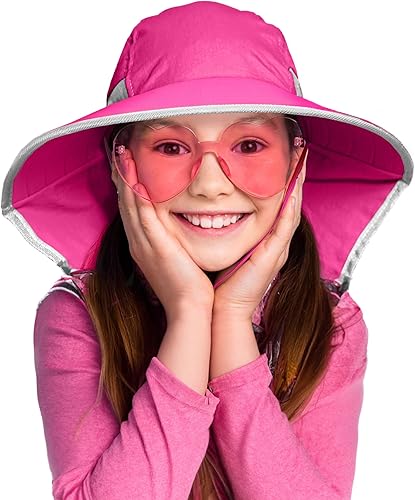 GearTOP Kids Sun HatKids Fishing Hat Boys Fishing Hat Boys Safari Hat Kids Girls Sun HatKids Sun Hat with Neck Flap UPF 50+