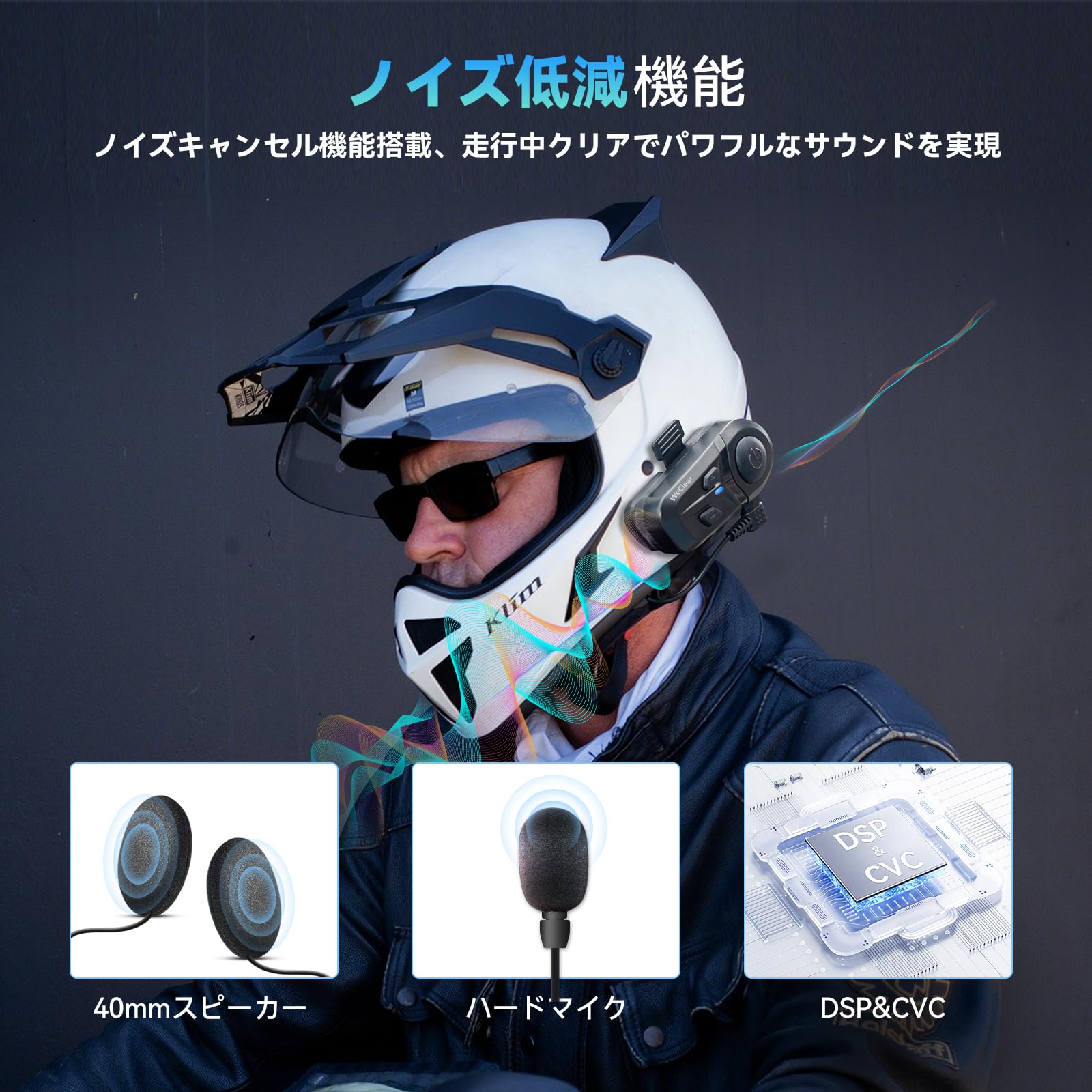 Amazon.co.jp: WeClear オートバイヘルメット bluetooth ヘッドセット