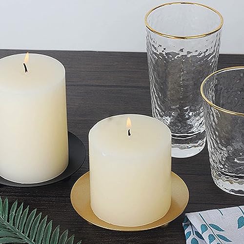 Miniatura 4 de Portavelas decorativo de hierro, soporte de vela para velas LED y de cera, spa, baño, bodas, 4.33 x 0.78 pulgadas, juego de 4 (dorado)