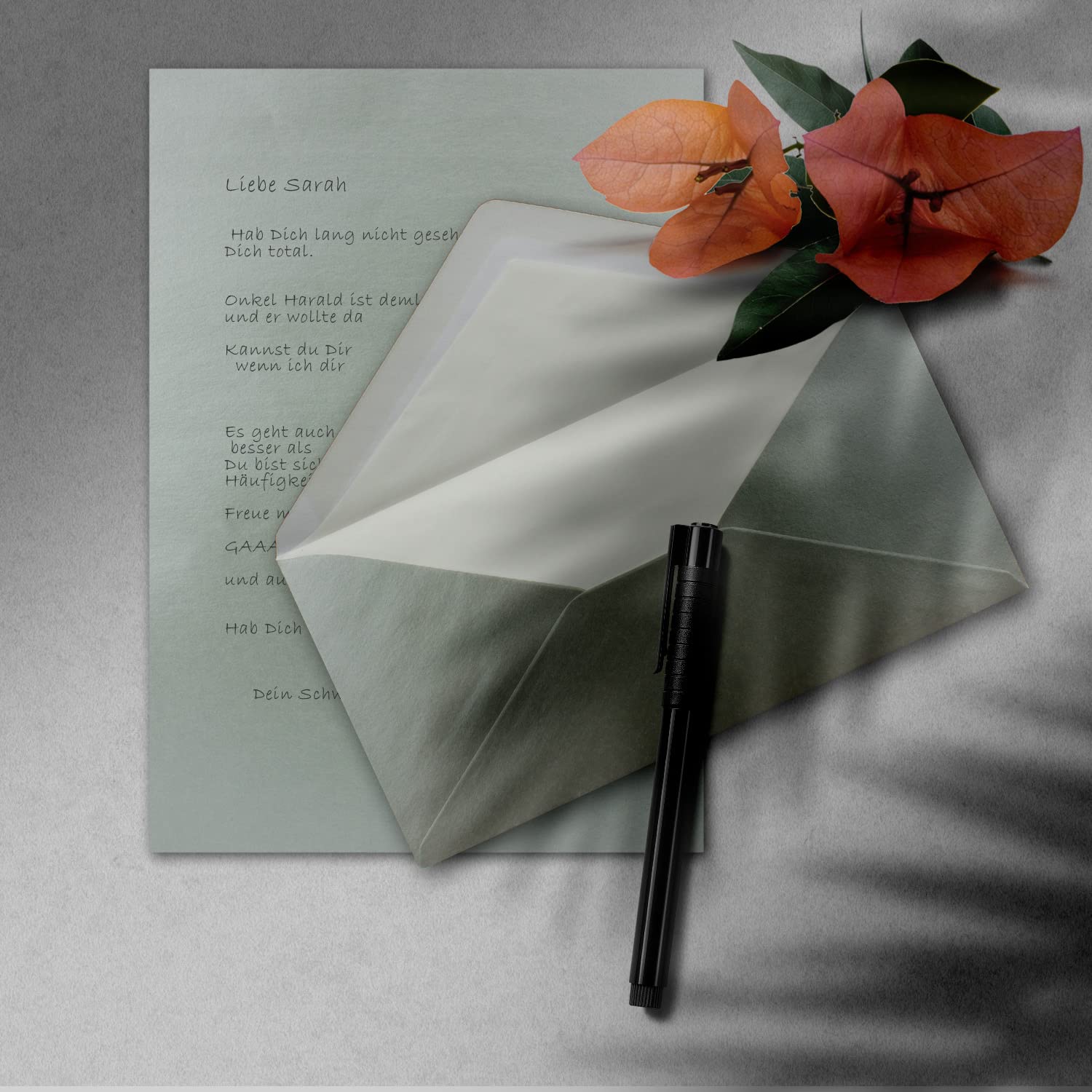 Set di 300 buste di carta da lettere formato DIN A4 e DL, foderate con fodera in seta bianca, incollaggio a umido, colore: argento