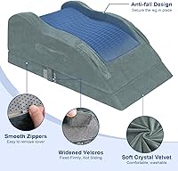 Vista 9 de KingPavonini Almohadas ajustables de elevación de piernas para después de la cirugía con curva ergonómica, almohada de espuma viscoelástica