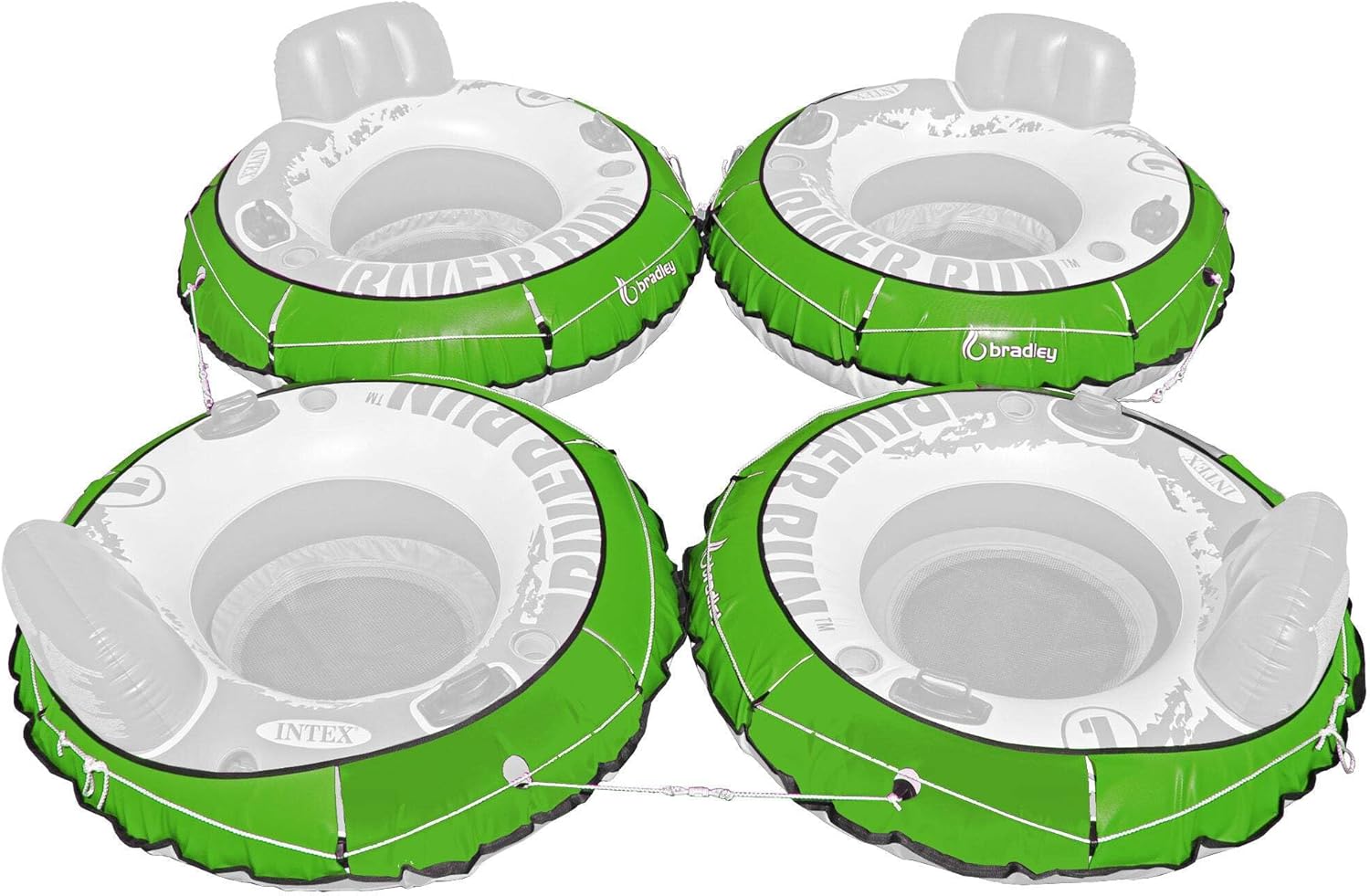 Bradley 4 Pack Heavy Duty River Tube Cover Only; Made in USA to fit River Run Tube; Compatible with Intex Inflatable River Run River Float Tube & Most 53" River Tubes