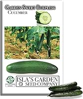 Garden Sweet Burpless Cucumber Seeds - 50+ Non-GMO Heirloom by Isla's Garden Seeds | Sweet, Crisp 12-14" Hybrid Cucumbers, Easy Grow