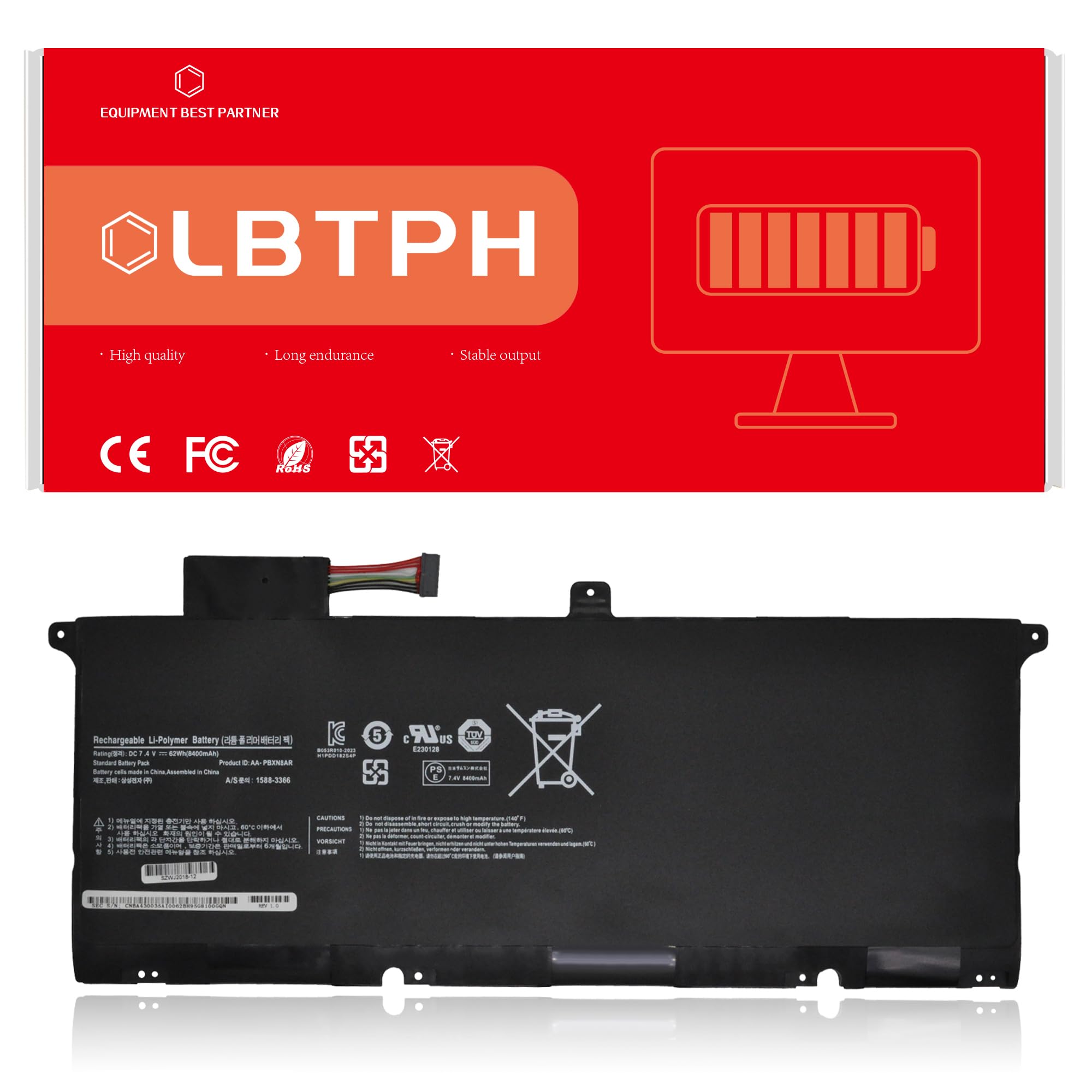 LBTECH AA-PBXN8AR Battery for Samsung 9 900X4 900X46 NP900X NP900X4 NP900X4C NP900X4D NP900X4B NP900X46 NP900X4C-A01 A02 NP900X4B-A01FR 15 inch 7.4V