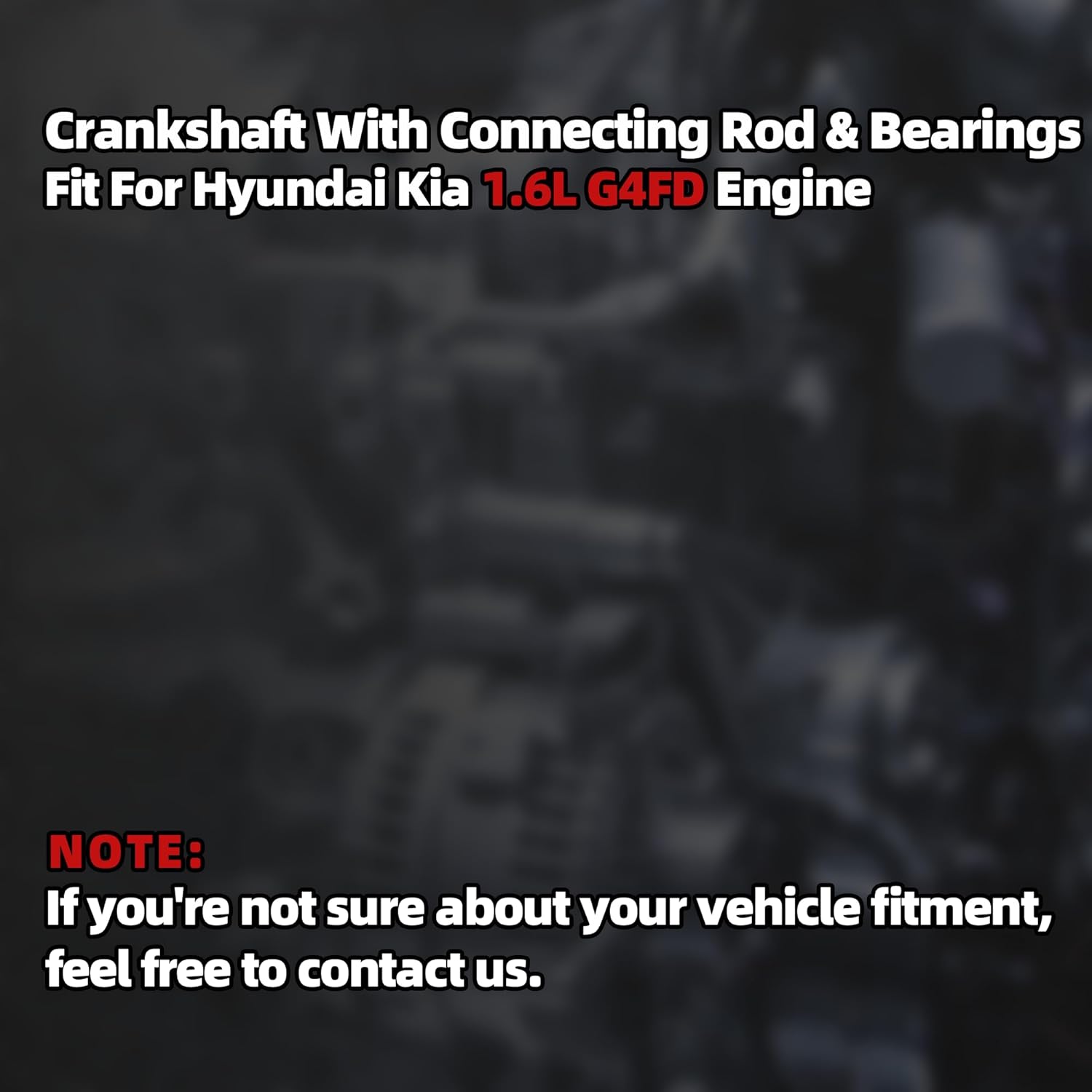 G4FD 1.6 Crankshaft with Connecting Rods & Bearing Kit Fit for Hyundai Accent Veloste Kia Rio Soul 1.6L 2012-2019 Replace #23110-2B610 231102B610