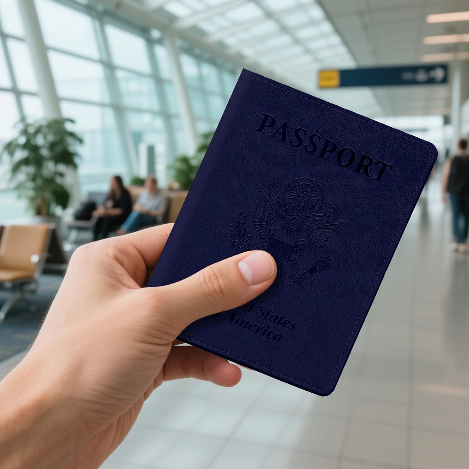 Passport Holder for Travel, 2 PCS Passport Holder, Travel Passport Holders Must Haves for Women Men, Passport Cover Passport Wallet Case Holders for Travels Cruise Ship Essentials, Black & Dark Blue