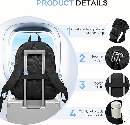 Miniatura 4 de Mochila Escolar Linda de Corduroy, Mochila Clásica Casual para Escuela Secundaria, Mochila Ligera para Universidad, negro (A1- Black), Classic