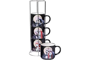 Nightmare Before Christmas Jack Sally Scene Mug with Spoon 5PC