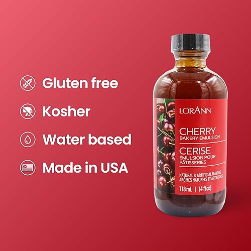 Miniatura 8 de LorAnn. Emulsión de cereza para panadería, botella de 4 onzas.
