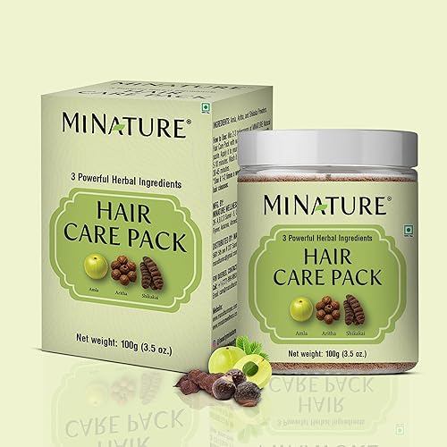 Miniatura 7 de Mi Nature - Paquete de cuidado del cabello con cepillo para el cabello, fórmula Amla Aritha Shikakai de triple acción, mezcla de hierbas puras de