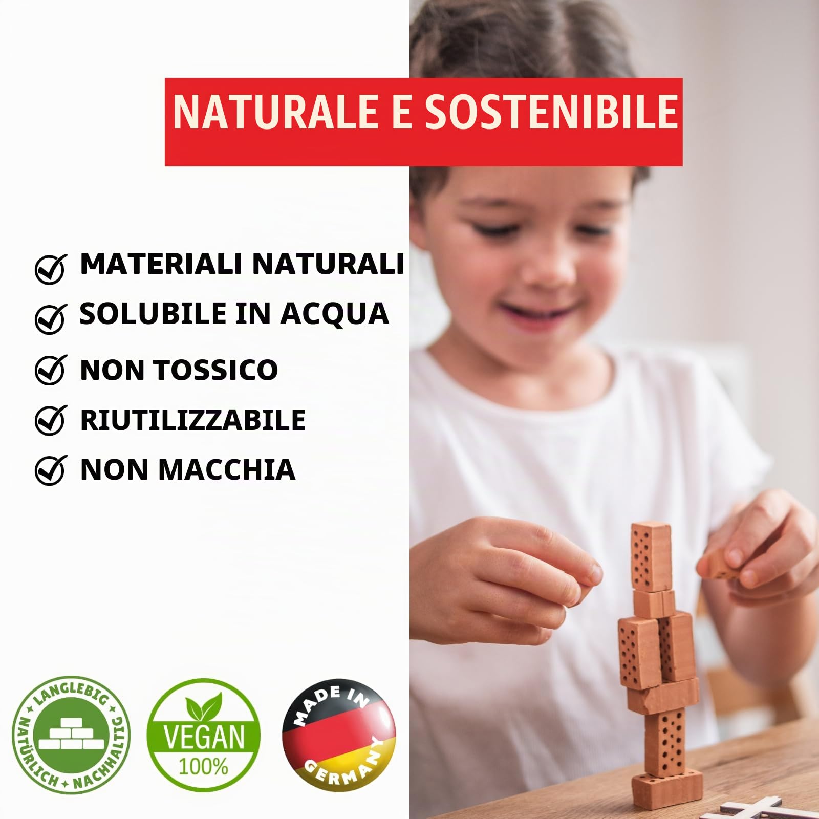 Teifoc 5220 Kit di costruzione in pietra – Casetta da giardino, 135 componenti, kit di costruzione creativo in materiali naturali, kit da costruzione, giocattolo da costruzione per bambini dai 6 anni