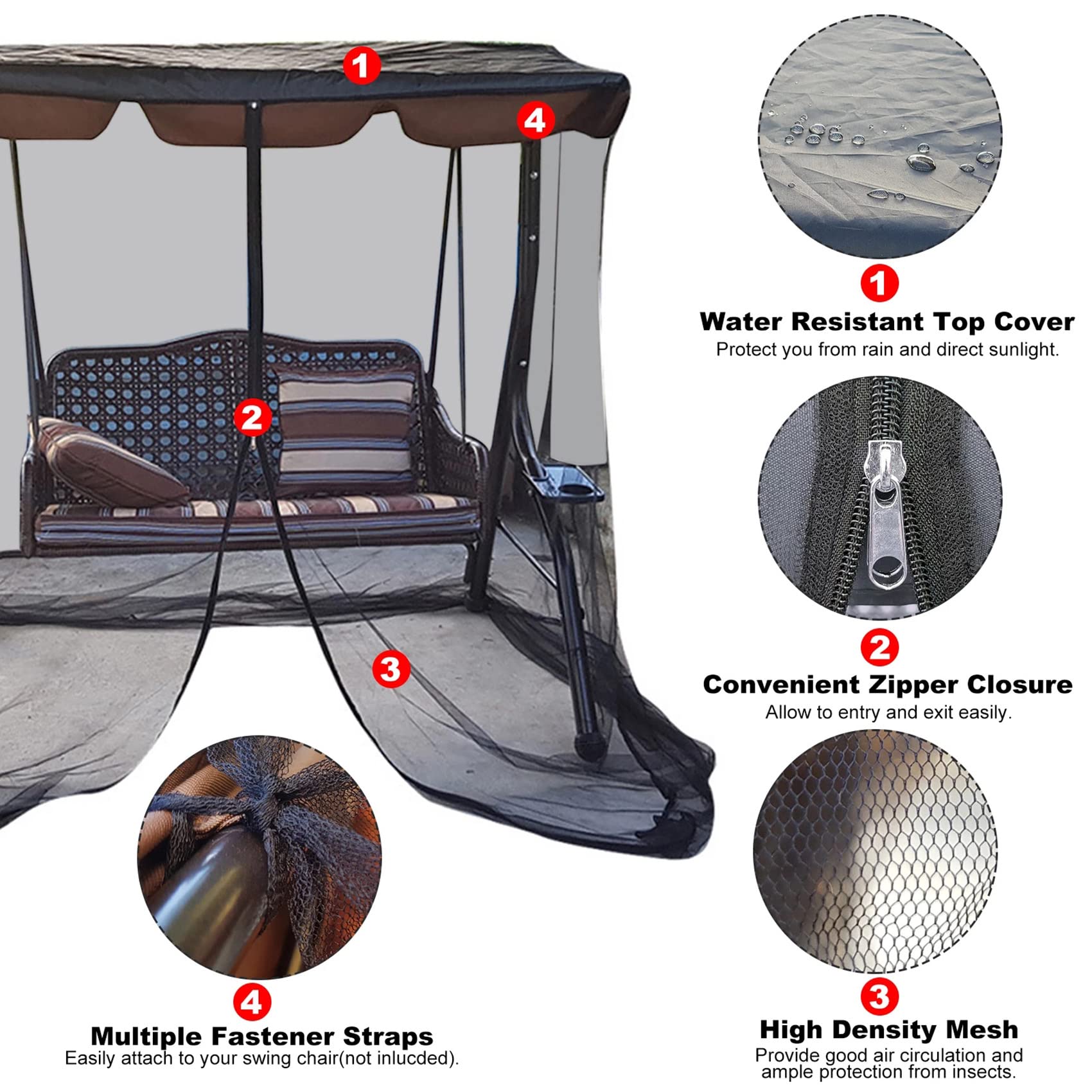 Canopy Chair YHK Durable Folding Camping Chair With Mesh Canopy