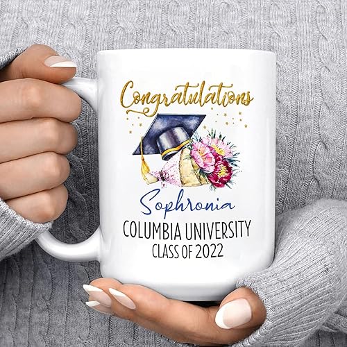 Miniatura 6 de Taza de té blanca personalizada de felicitación para hermana, hermano, amigos, taza de café de graduación de 11 onzas y 15 onzas, taza de cerámica