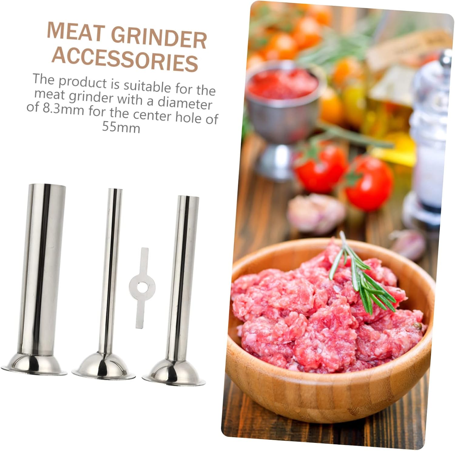 Meat Sausage Maker Tool Set Sausage Machine Tube Kit Stainless Steel Filler Tube 14/19/25mm