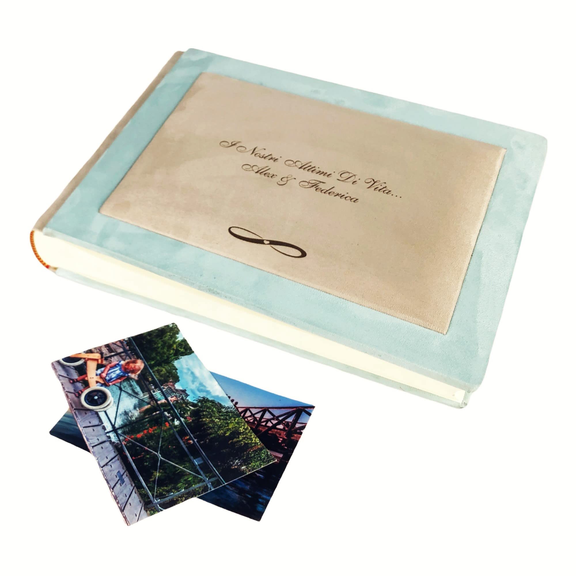 TriVin Art album fotografico artigianale, interamente in velluto effetto alcantara, personalizzabile con incisione. Ideale per qualsiasi evento.