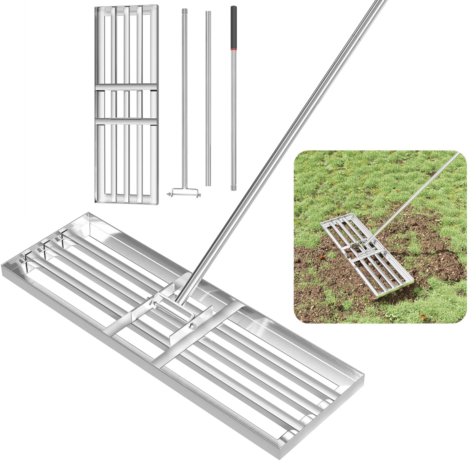 GreatBuddy 30 inch Lawn Leveling Rake