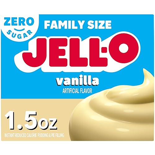 Jello - Mezcla de pudín de vainilla sin azúcar, caja de 1.5 onzas