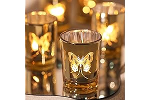 Gold Votive Candle Holders Set of 12, Perfect for Weddings and Home Decor