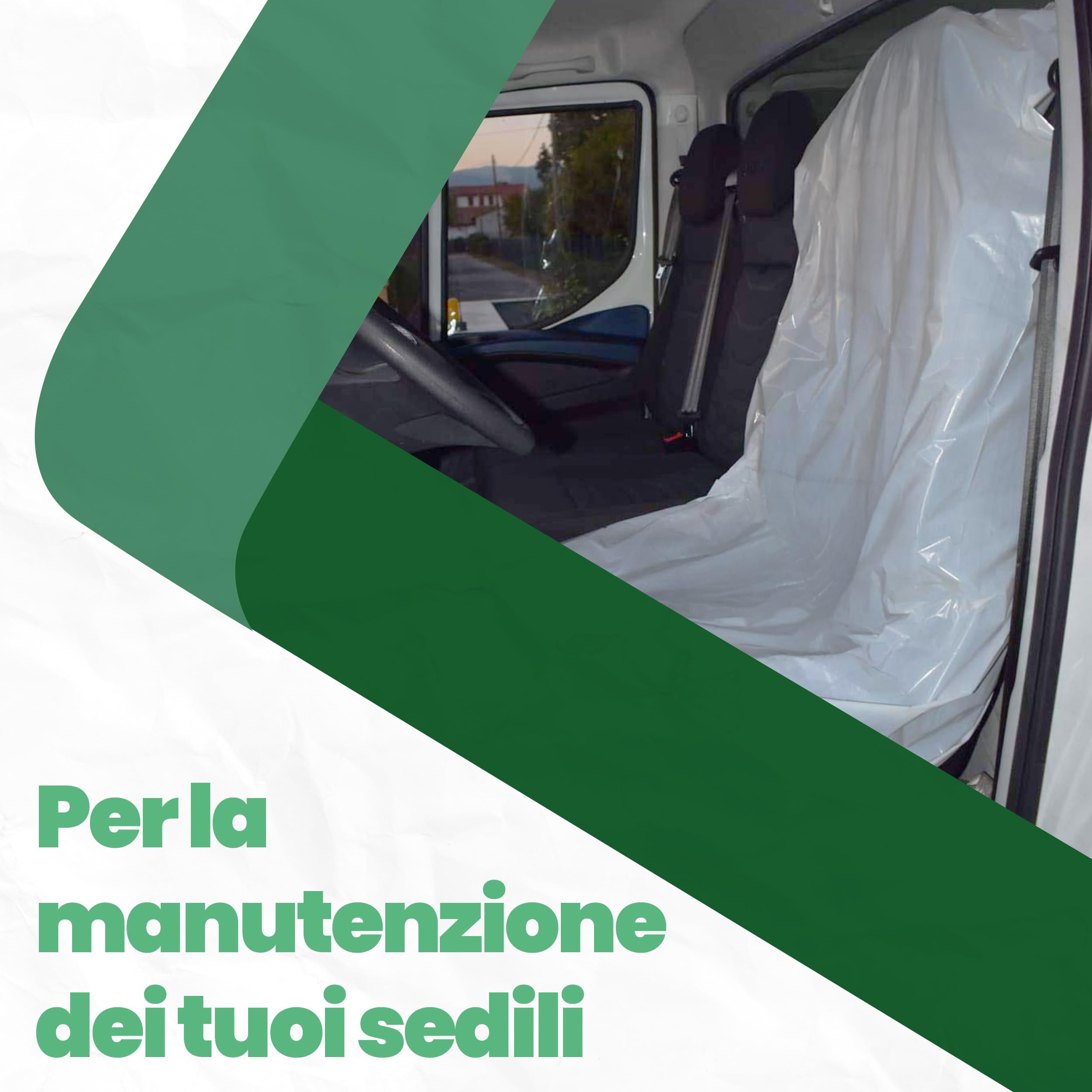 PLASTISAK - Bobina Coprisedili Usa e Getta Universali 125 Pezzi in Plastica Bianca - Coprisedili Usa e Getta per Auto per Officine, Concessionarie, Carrozzerie