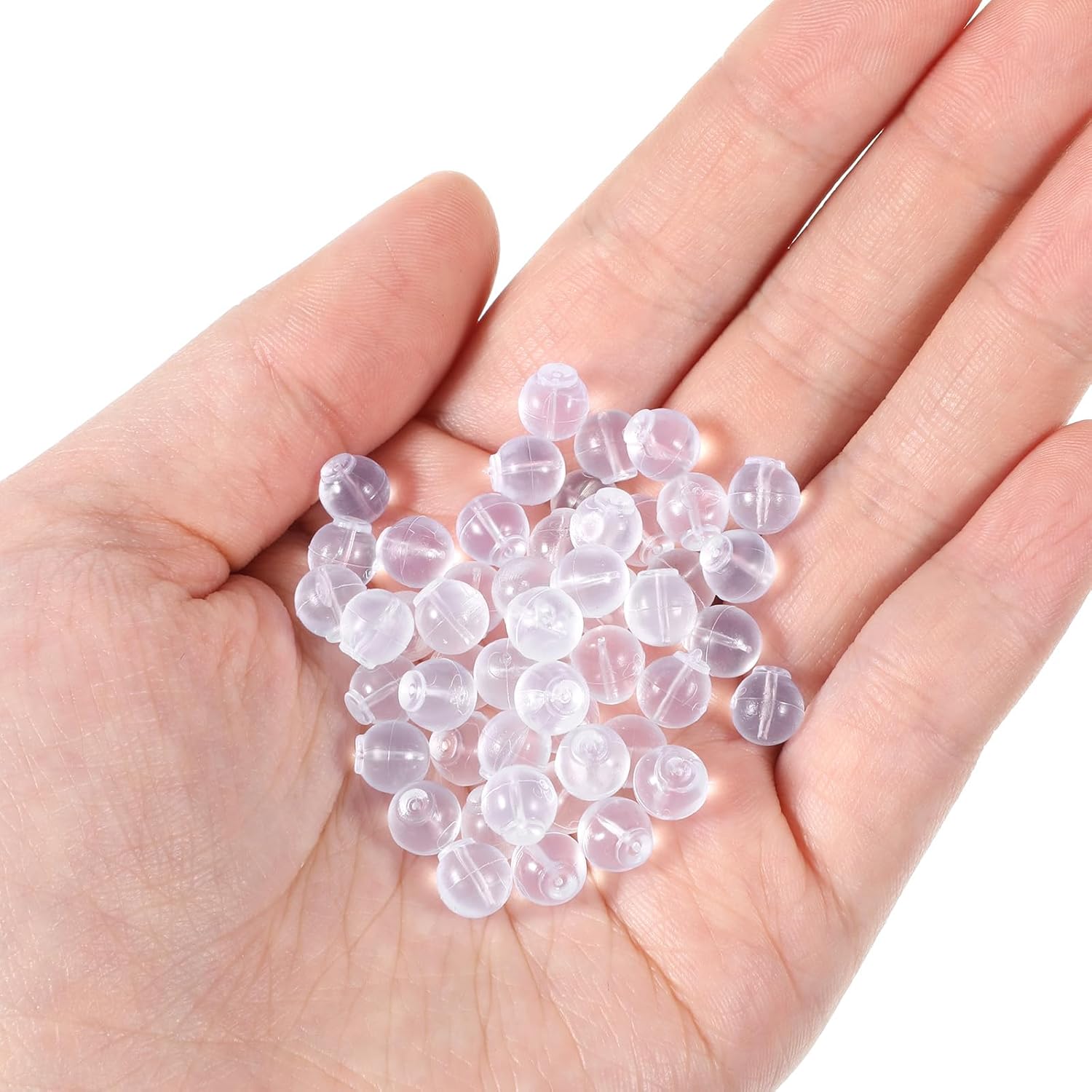50 PCS Clear Rubber Earring Backs, Comfort Impenetrable Safety Backs TPE Material Flat Back for Earring Posts Soft Earring Backs for Sleeping Fit with All Types of Earring - Image 7