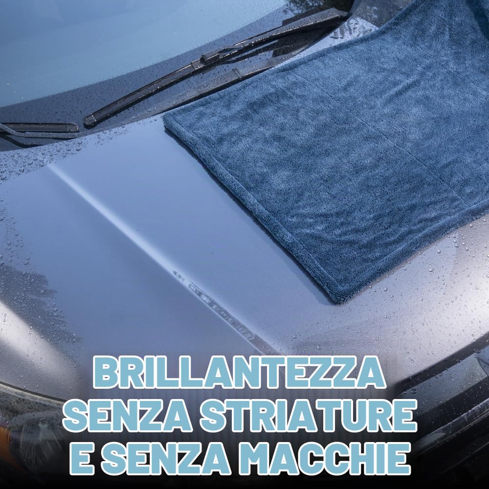 Chemical Guys, Megalodon, asciugamano in microfibra con tecnologia ad anello intrecciato (super peluche per auto, camion, SUV, camper e altro), 61 x 91,4 cm, blu scuro - MIC531